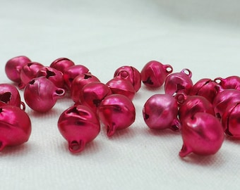 Jingle bells Dark Pink Bells 10mm Bell Charm Jewelry Supply Pink Craft Supplies