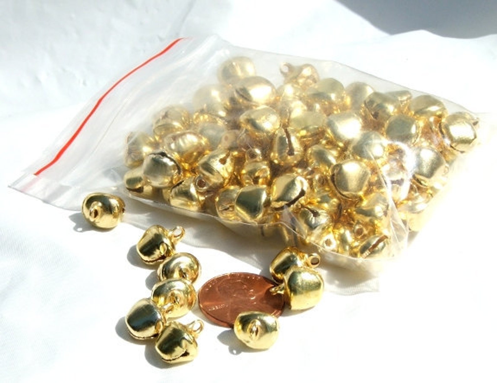Bells 100 Pieces 10mm Gold Color Steel Jewelry Craft Supply Etsy