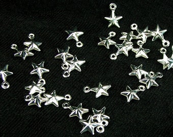Tiny Star Charms 25 pieces 6mm Stars Two sided Mini Charms Jewelry Supply Celestial Charm
