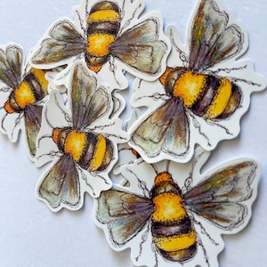 Watercolor Bumblebee Vinyl Art Sticker