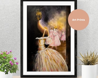 Art Print "Awaiting Grace" Acrylic and Oil Painting | Ballerina Art