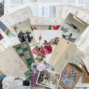 The Ultimate Vintage Ephemera Variety Pack - 100+ Original pieces | Junk Journal Supply | Vintage Supply | Vintage Collage Fodder