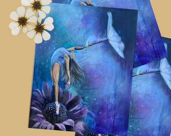 Art Print "Whispers of a Flower" Mixed Media | Ballerina Art