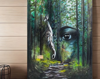 Original Art 24" x 30" ("Whispers in the Woods") Oil Painting