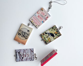 CUSTOM Mini Book Charm Dangle (You pick the books!) TBR, Read Book Mini Books, Set of 5