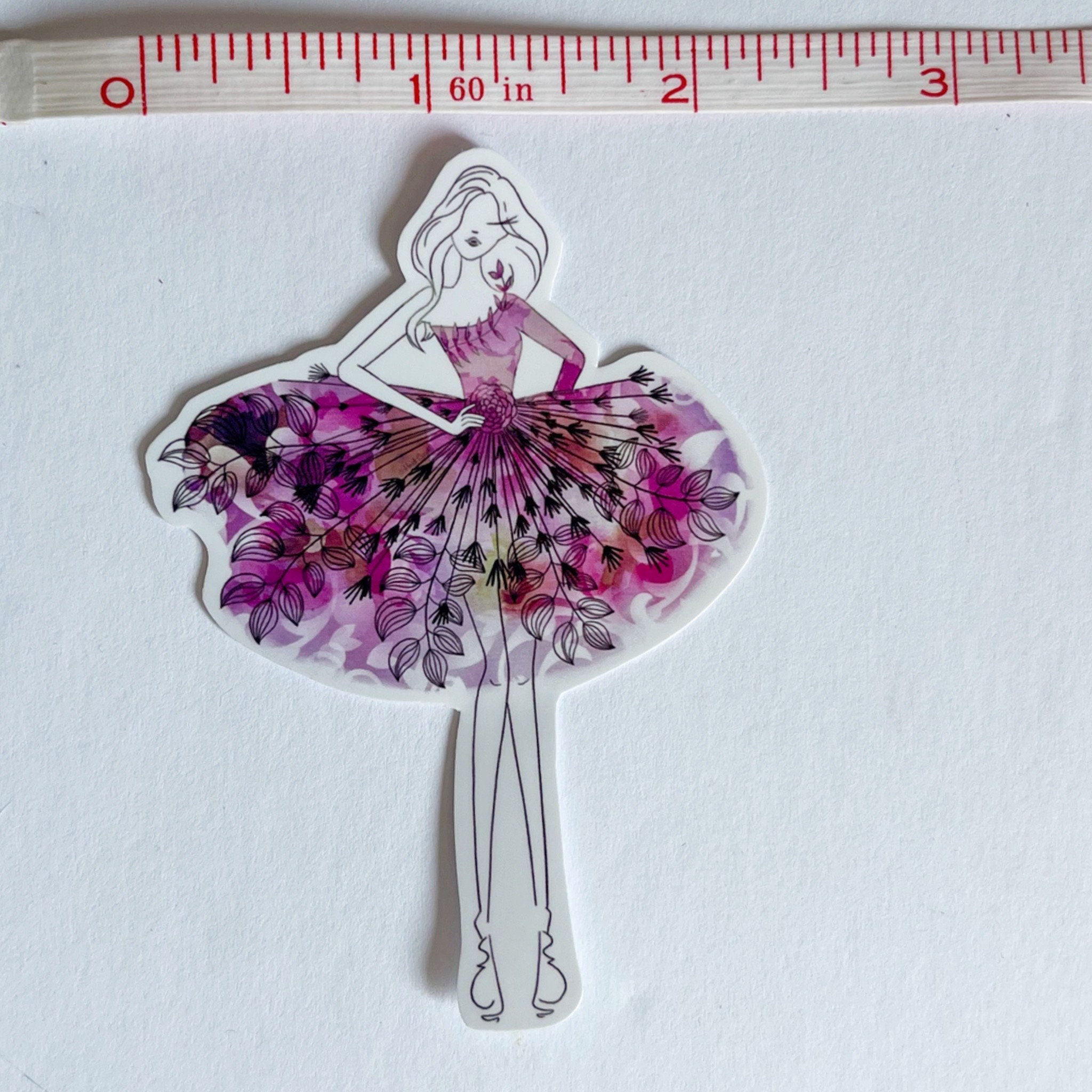 Sticker couture Tangle Fashion Illustration - Etsy