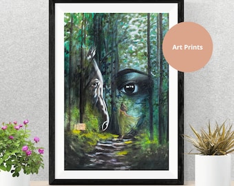 Art Print "Whispers in the Woods" Acrylic and Oil Painting