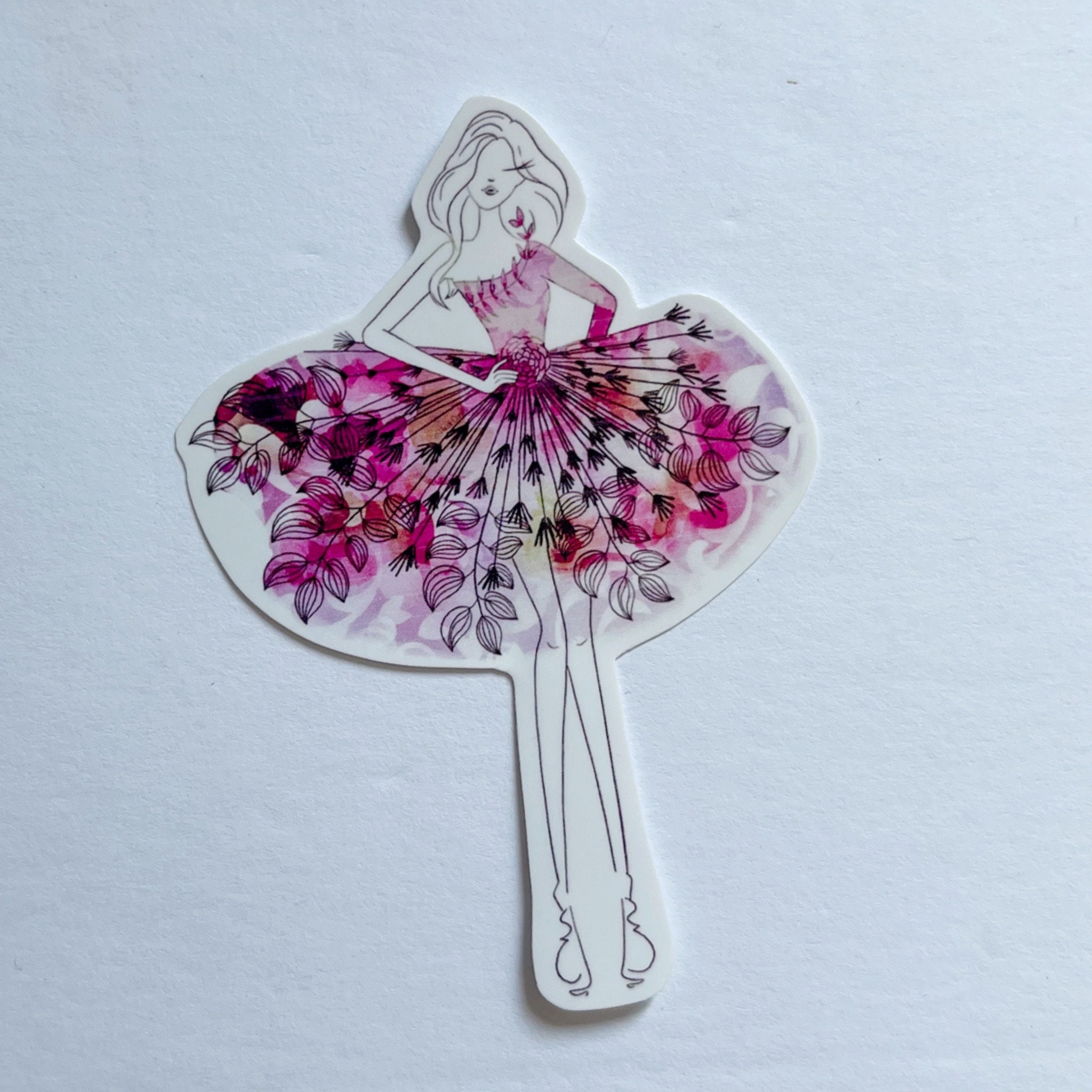 Sticker couture Tangle Fashion Illustration - Etsy