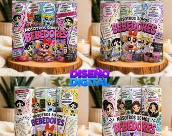 Nós Somos Bebedores - 4 PNG | Envoltório de copo magro de 20 onças | Diseño Sublimação Español | Design engraçado de copo espanhol | Download digital