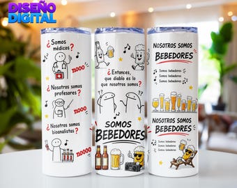 Nós Somos Bebedores JPG | Envoltório de copo magro de 20 onças | Diseño Sublimação Español | Design engraçado de copo espanhol | Download Digital