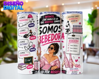 Nós Somos Bebedores JPG | Envoltório de copo magro de 20 onças | Diseño Sublimação Español | Design engraçado de copo espanhol | Download Digital