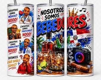 Nós Somos Bebedores JPG | Envoltório de copo magro de 20 onças | Diseño Sublimação Español | Design engraçado de copo espanhol | Download Digital