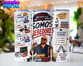 Nós Somos Bebedores JPG | Envoltório de copo magro de 20 onças | Diseño Sublimação Español | Design engraçado de copo espanhol | Download Digital