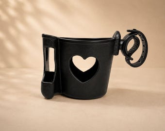 Universal Stroller Cup Holder with Heart Cutout | Baby Bottle Accessory