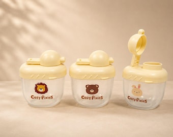 Baby Snack Container Set | Travel Milk Powder Dispenser | Animal Design