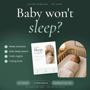 Baby Sleep Guide PDF, Baby Wake Windows Chart, Safe Sleep Tips, Printable Sleep Tracker, New Mom Gift, Interactive Instant Download