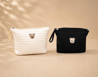 Teddy Bear Quilted Pouch for Diaper Bag Organization