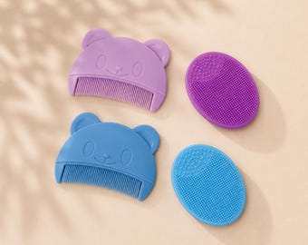 Baby Cradle Cap Brush Set | Silicone Scalp Scrubber, Gentle Hair Comb