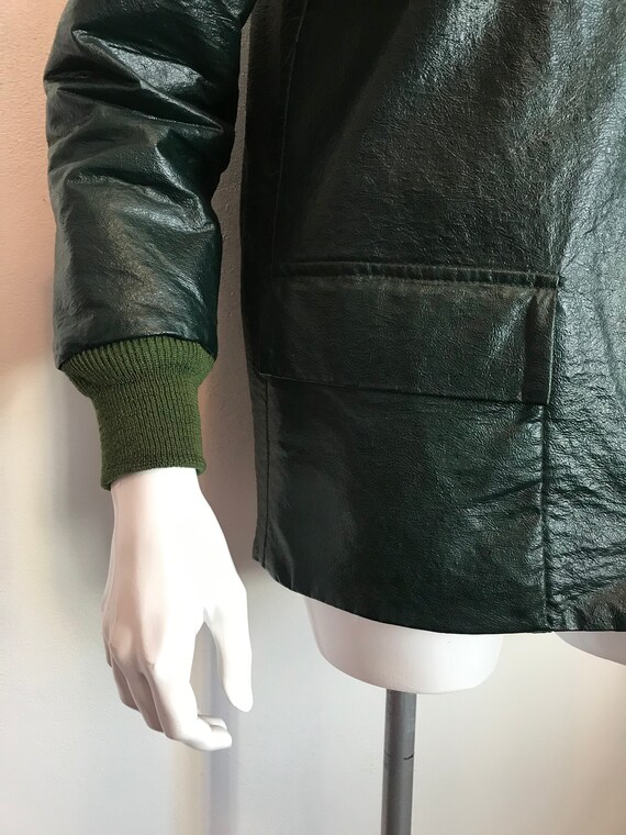 1940's Ernst Engel green vinyl ski jacket/size sm… - image 8