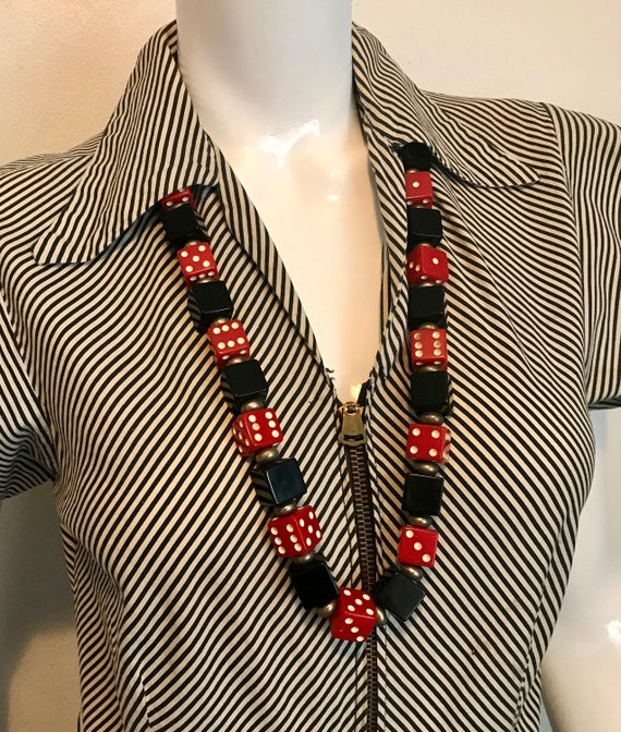 1980's Bakelite dice and cubes necklace/homemade - image 1