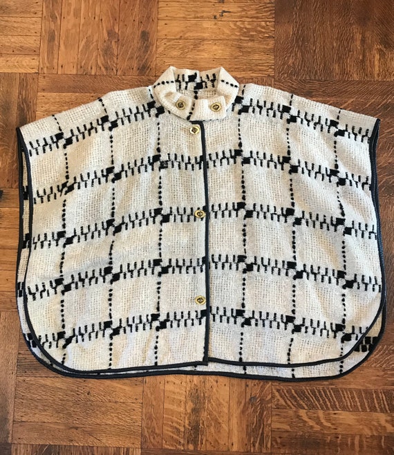 1970s Bonnie Cashin for Sills woven wool cape
