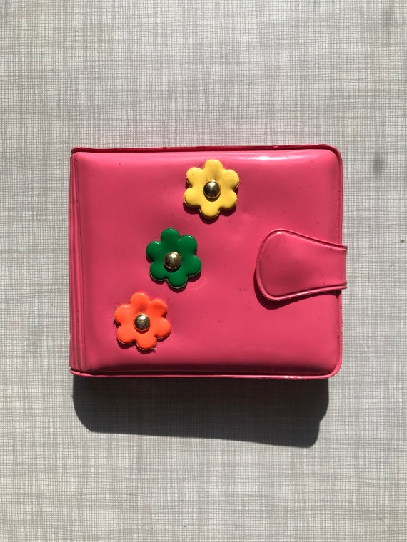 1970's dead stock vinyl wallets with flowers/4 co… - image 3