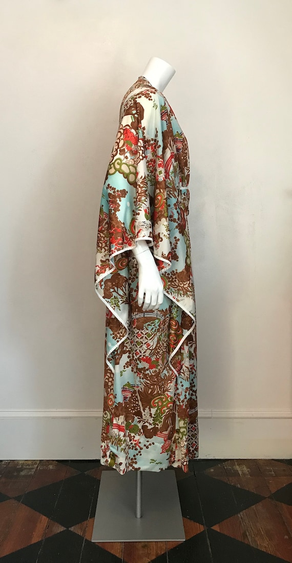 1970's 'Tyrone' nylon kaftan in an Asian print - image 4