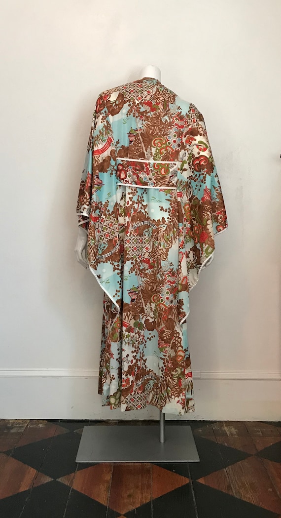 1970's 'Tyrone' nylon kaftan in an Asian print - image 5