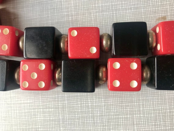 1980's Bakelite dice and cubes necklace/homemade - image 8