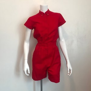 1960's Broderick red cotton romper/size 32