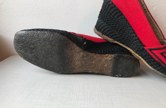 1970's Givenchy red and black espadrilles/size 8A… - image 9