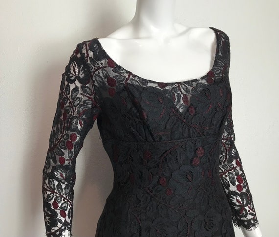 1990's Anna Sui black lace dress/size 10 - image 1
