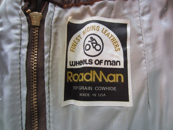 1970's Wheels of Man brown leather motorcycle pan… - image 1