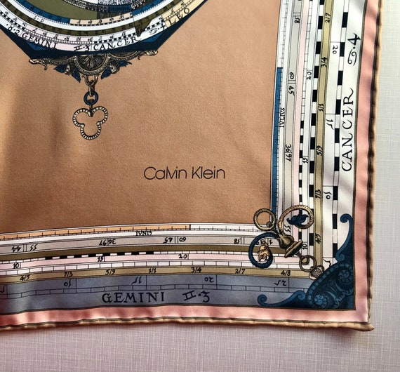 1980's Calvin Klein silk zodiac scarf - image 2