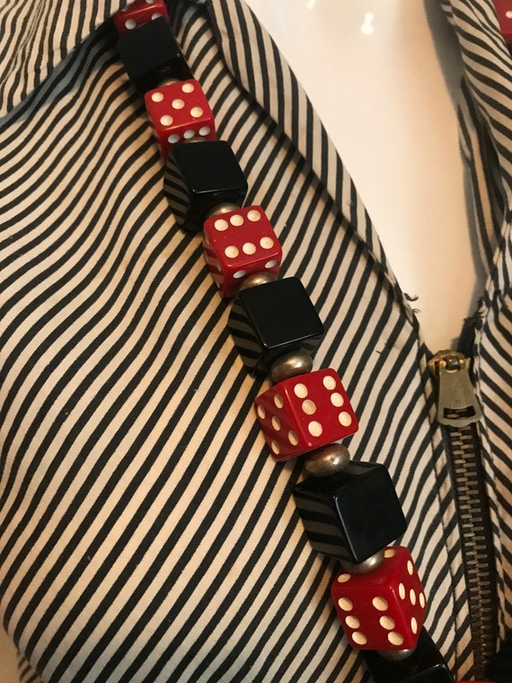 1980's Bakelite dice and cubes necklace/homemade - image 2