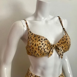 1980&#39;s Cote d&#39;Azur leopard print bikini/size 10