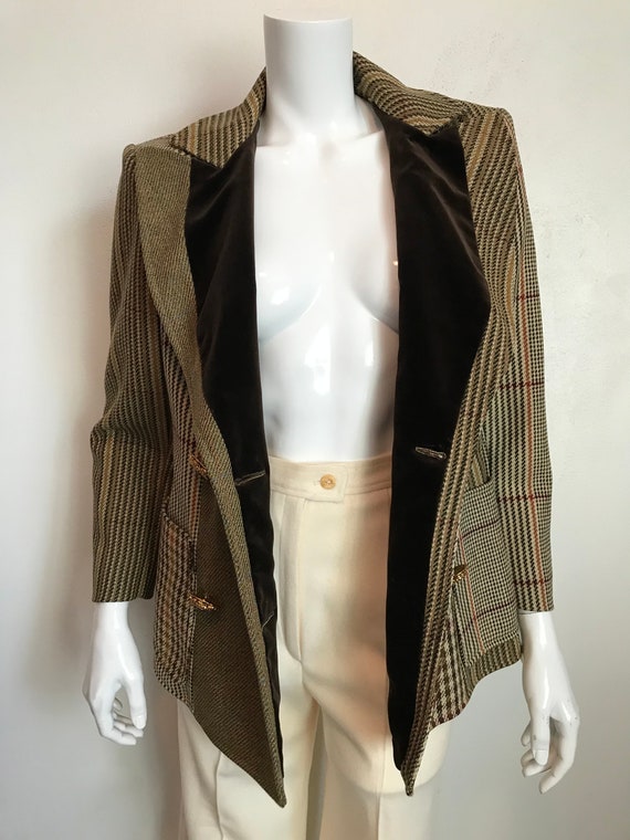 1990's Christian Lacroix wool plaid jacket/French… - image 6