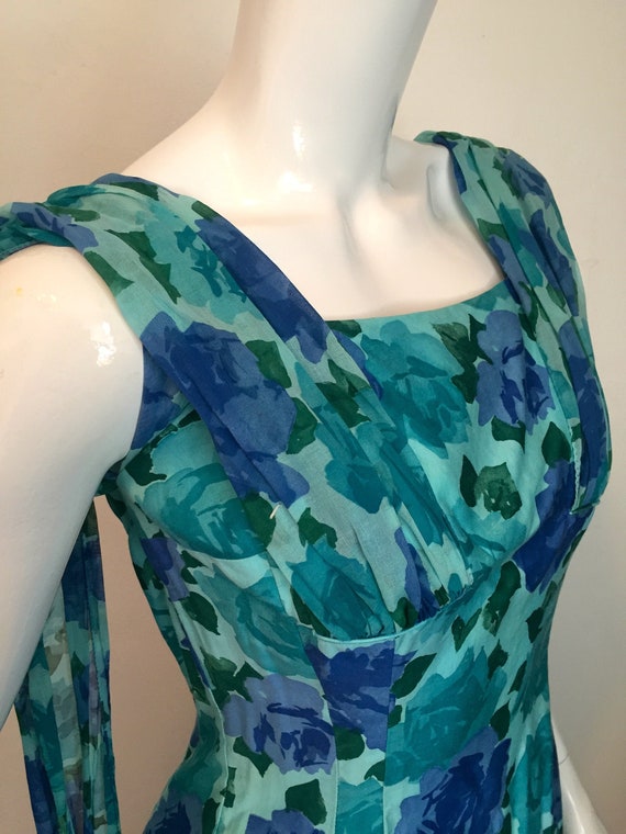1950's Mancini of California cotton floral fitted