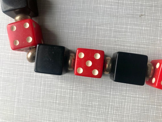 1980's Bakelite dice and cubes necklace/homemade - image 9