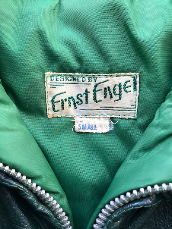 1940's Ernst Engel green vinyl ski jacket/size sm… - image 5