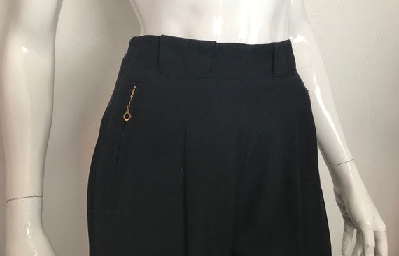 1940's black wool gabardine ski pants