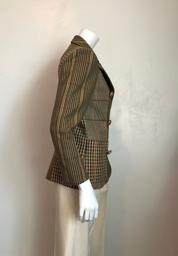 1990's Christian Lacroix wool plaid jacket/French… - image 2