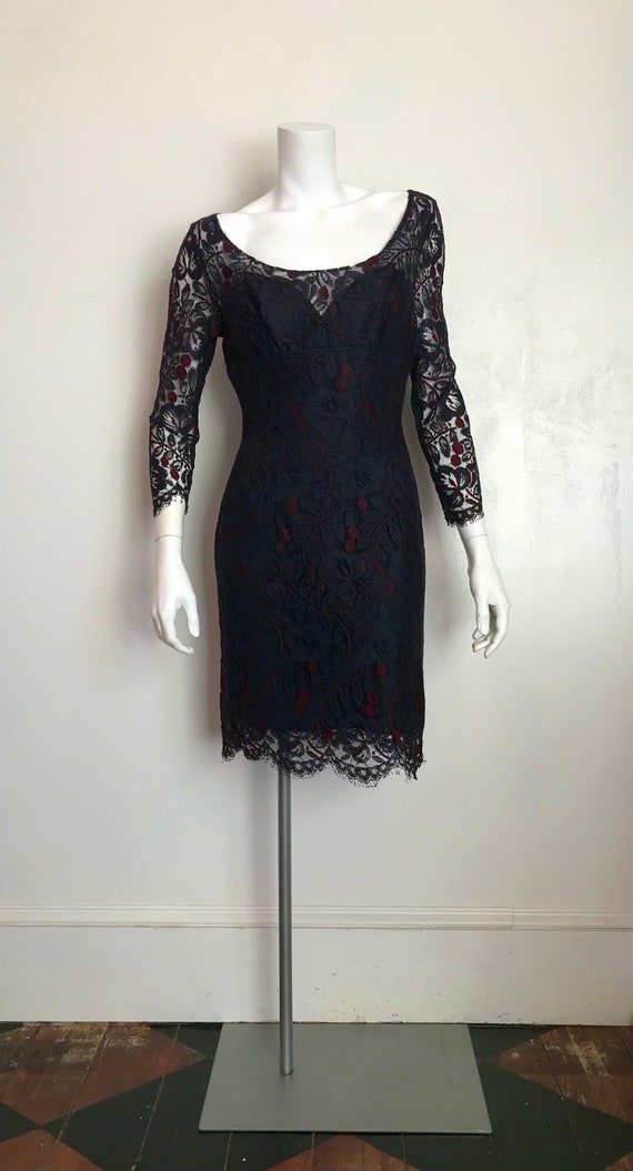 1990's Anna Sui black lace dress/size 10 - image 3