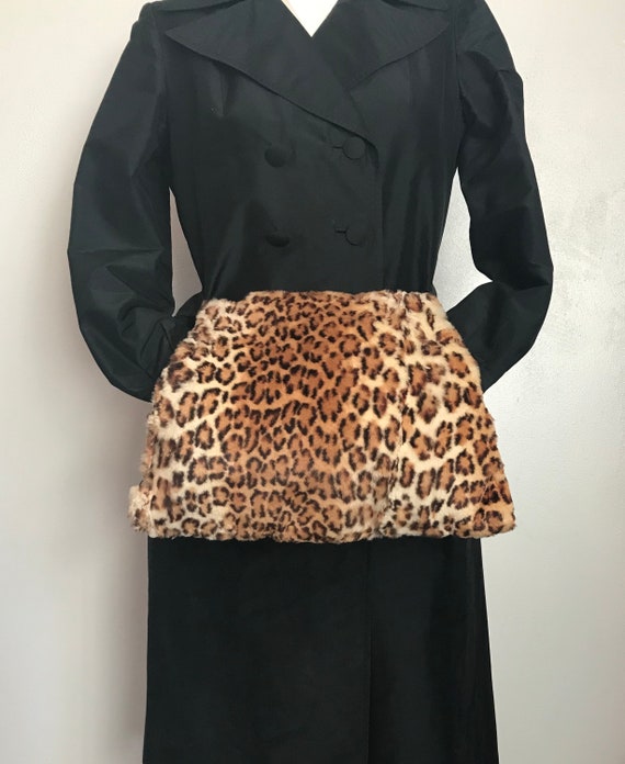 1940's leopard printed fur muff