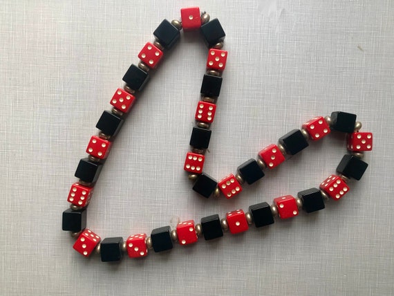 1980's Bakelite dice and cubes necklace/homemade - image 5