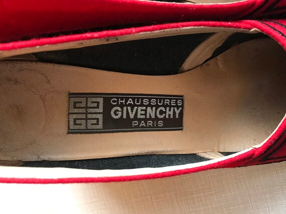 1970's Givenchy red and black espadrilles/size 8A… - image 8