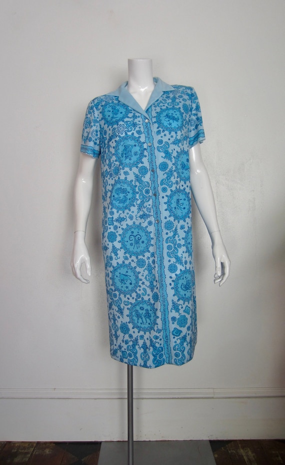 1970's Serbin of Florida zodiac print dress/size 1