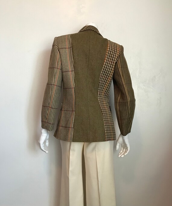 1990's Christian Lacroix wool plaid jacket/French… - image 3