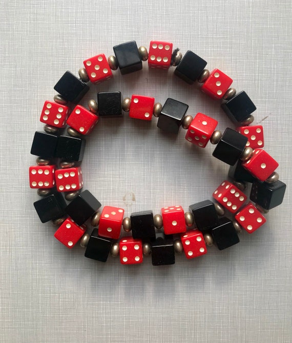 1980's Bakelite dice and cubes necklace/homemade - image 3