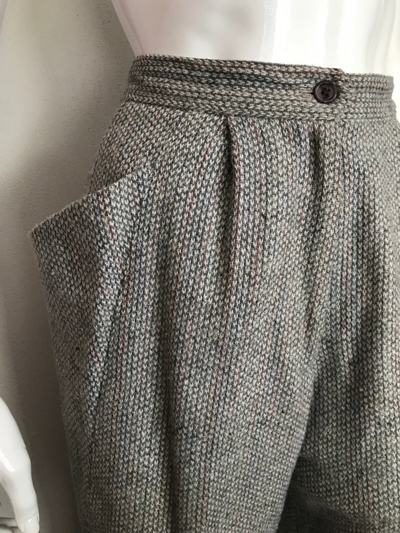 1980's Camerino gray heathered wool pants/made in 